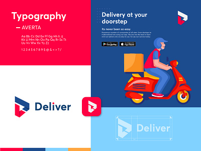 Deliver Logo app loog blue brand identity design branding agency branding design curier logo d logo delivery company branding delivery logo logo modern logo modern logo design parcel logo red shipping logo start up company logo