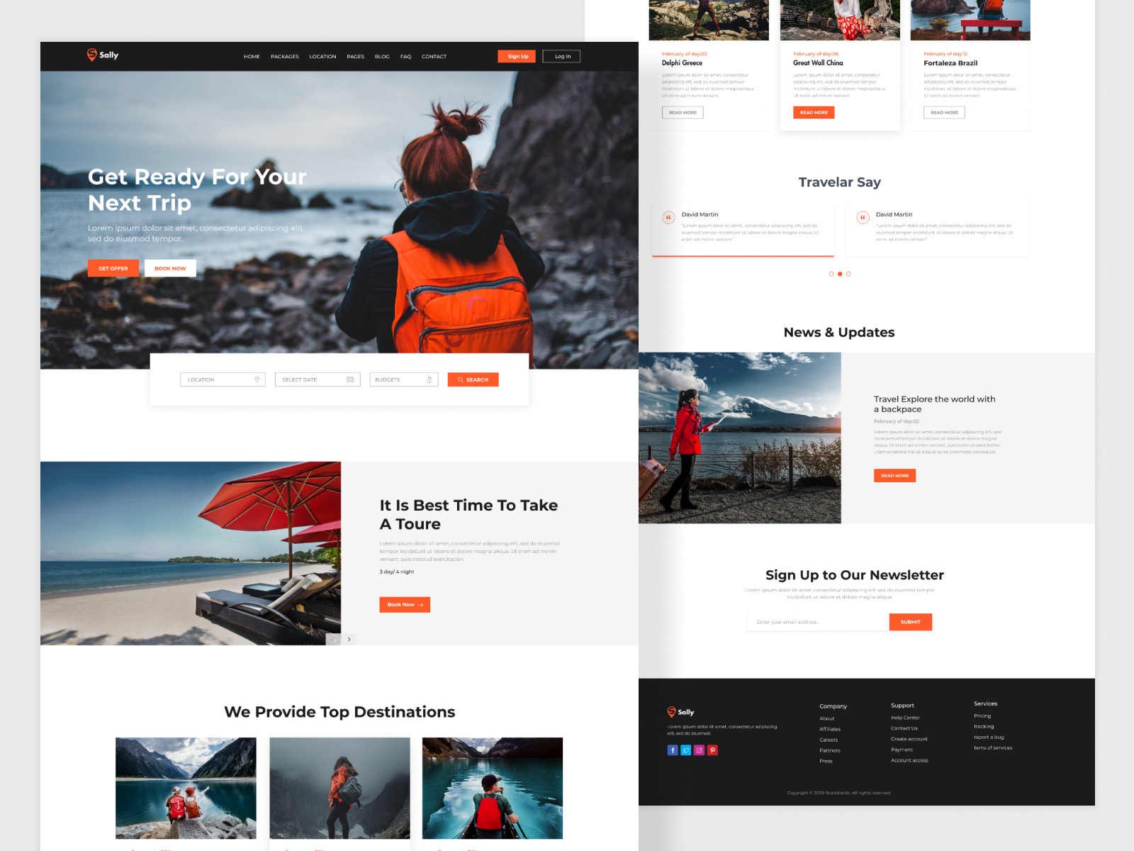 Sally Landing Page Design