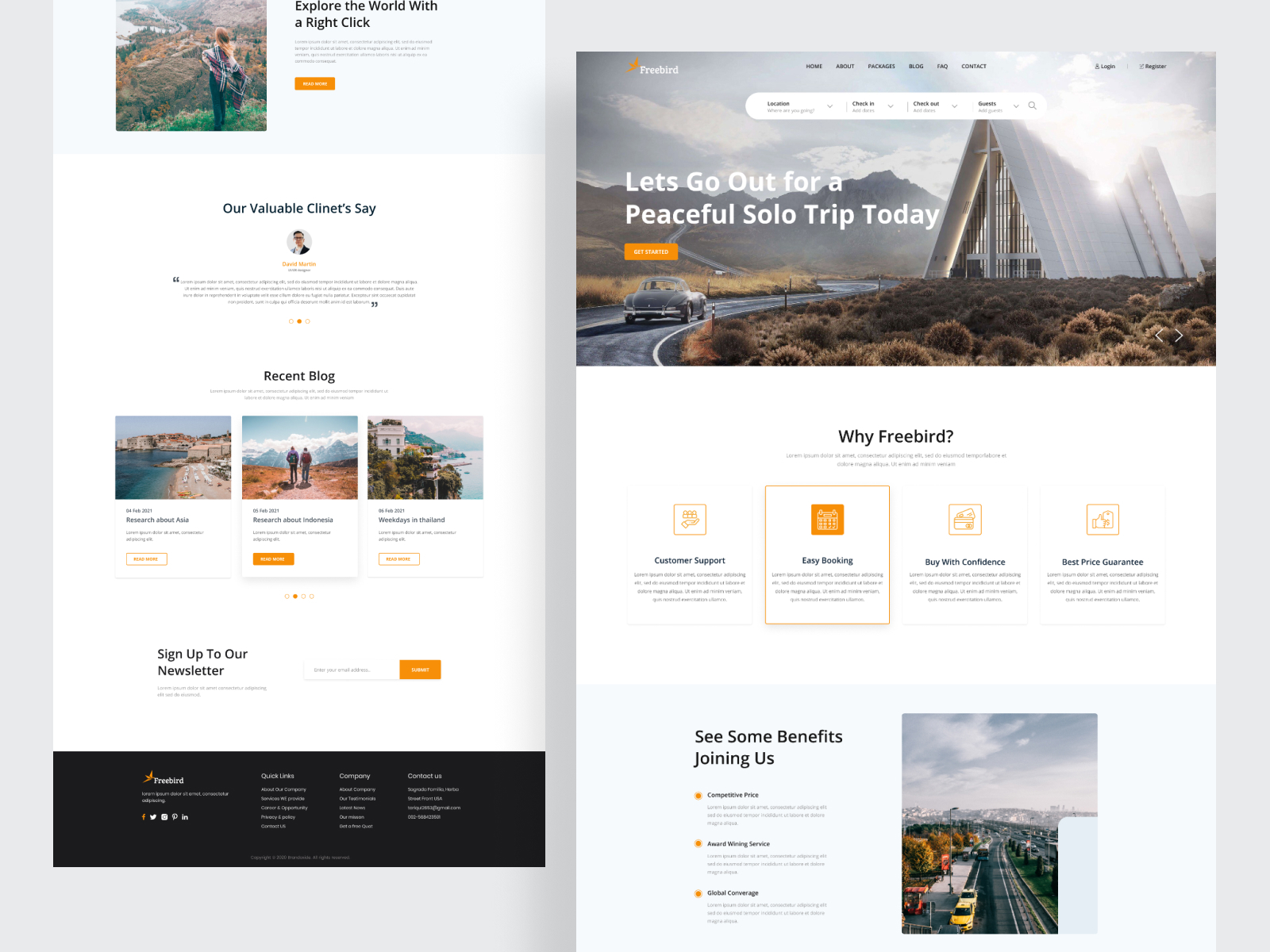 Freebird- Website Design / Landing Page Design by Jahid Hasan on Dribbble