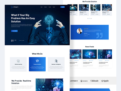 Prism - Artificial Intelligence Website / Landing Page artificial intelligence landing page design logotype machine learning website modern website neural network website prism robot website tech website ui design ui header design uidesign website design website designer