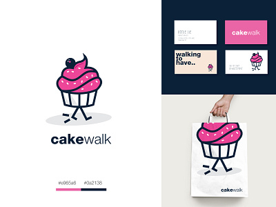 Cake Walk brandidentity branding businesscard businesscarddesign cake cake shop cakelogo creative design donut graphicdesign identitydesign logo logodesign playful logo ui walk logo