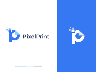 Pixelprint Logo Exploration blue brand brand identity branding data data logo logo logodesign logotype modernlogo pixel pixel art pixel logo print print company logo tech logo ui