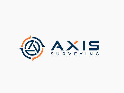 Axis Surveying Logo a mark abstract alogo app app icon app logo axis axislogo brand identity branding branding agency compass logo construction flat logo logo logodesign modernlogo orange blue survey tech logo