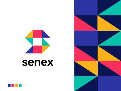 Senex Logo Exploration bold bradning brand identity branding design colorful flatlogo logo logodesign pattern product rectangle s logo senex tech triangle