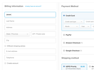 Onepage Checkout billing checkout form onepage simple ui