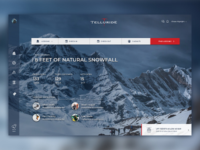 Telluride Website Concept concept design desktop homepage ski ski resort snowboard ui ux design web