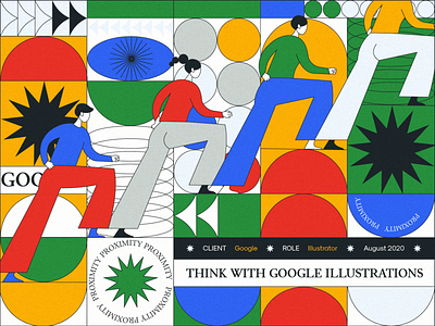 Think with Google design flat google graphicdesign grid illustration minimal typography vector web website