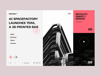Architecture ✳ Magazine → ONGONG ✳ architecture design graphicdesign grid mainpage minimal slider typography ui ux web website