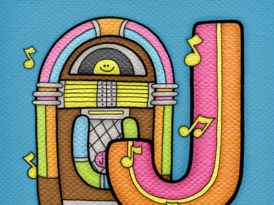 J is for jukebox! illustration typography