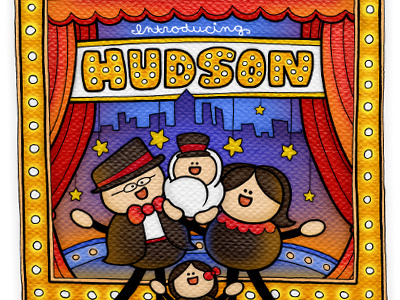 Birth Announcement: Hudson illustration typography