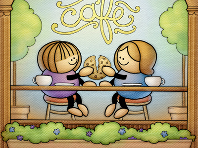 Friends illustration texture