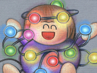 Colored Lights in Colored Pencil illustration texture