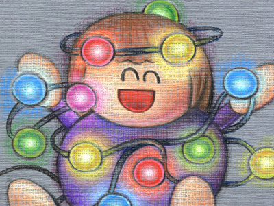 Colored Lights in Colored Pencil