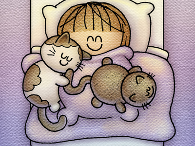 Morning Cuddle illustration texture