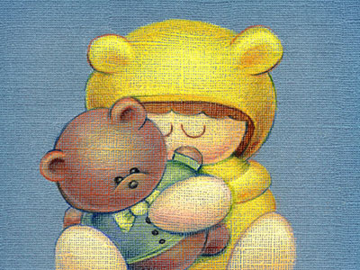 Colored Pencil: A Teddy Hug Kind of Day illustration texture
