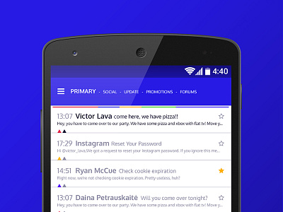 Gmail web application (Let's Rebound) app blue freebie gmail mobile psd pssd rebound ui