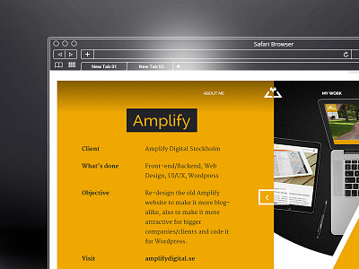 Project page portfolio project web design website yellow