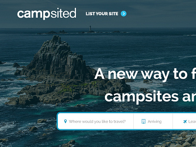 Landing page for campsited (WIP) landing page travel ui user interface web design wip