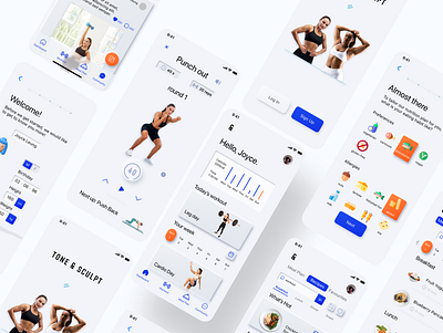 Tone & Sculpt Fitness App app exercise fitness minimal redesign revamp ui uidesign ux