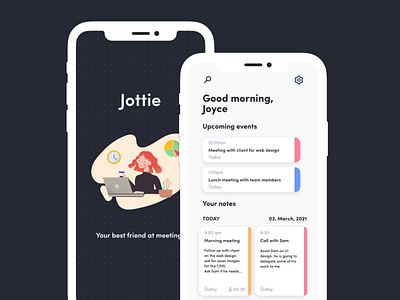 Jottie - your best friend at meetings notes notes app ui ui ux