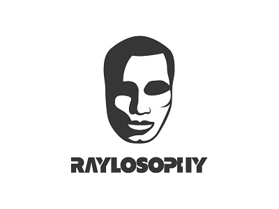 Raylosophy black face head logo personal phylosophy ray