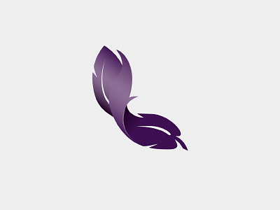 Feather feather gradient icon illustration logo shadow