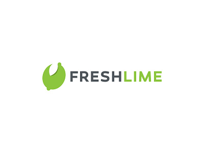 FreshLime Logo clean design fresh graphic green lime logo negative
