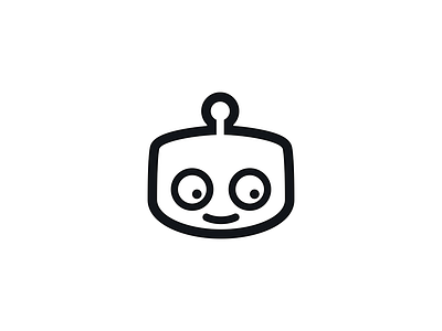 Transloadit Logo black bot cute graphic icon logo nice robot smile transloadit