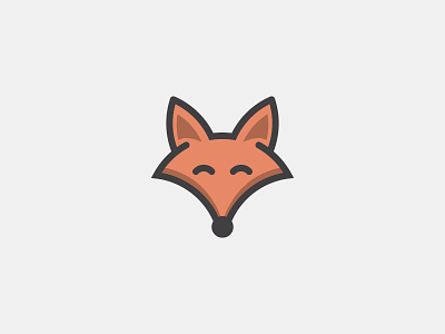 Finfox Logo animal creative cute face fox friendly graphic logo orange smile warm