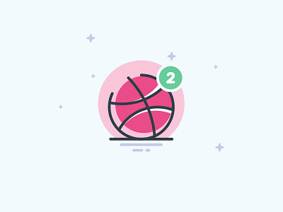 #2 Invites Giveaway ball contest creative dribbble icon invite shot stars