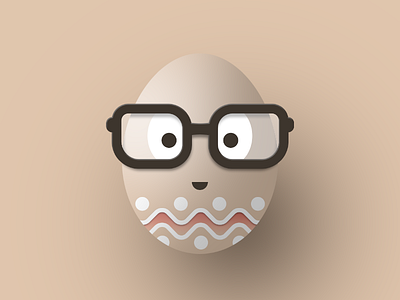 Happy Easter! character cute easter egg face glasses natural nerd pantone smile
