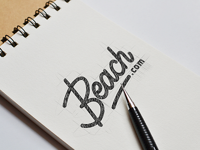 Monoline Lettering beach concept logo monoline sketch summer typography wip wordmark