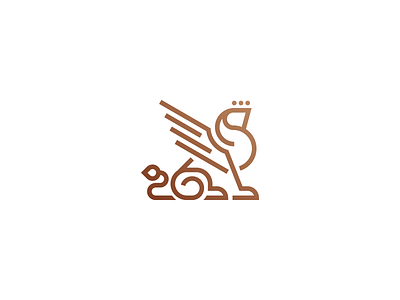Gate 65™ 65 elegant graphic design griffin griffon lion logo minimal royal sphinx