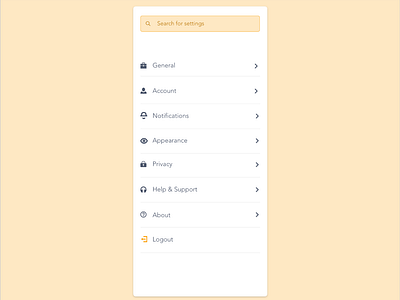 Daily UI 007 (Settings Page)