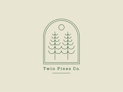 Twin Pines Co. badge branding caribou creative laura prpich logo minimal monoline pnw vancouver island vector