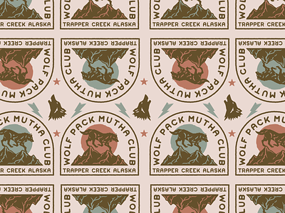 Wolf Pack badge branding caribou creative illustration laura prpich logo vector vintage