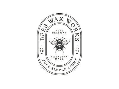 Bees Wax Works badge bees beeswax branding candles caribou creative illustration laura prpich logo vector