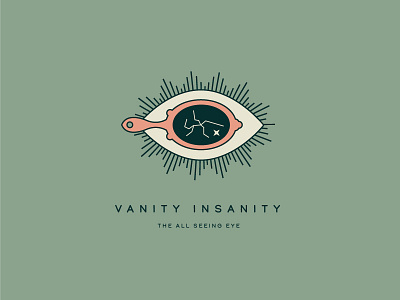 Vanity Insanity all seeing eye branding caribou creative cracked mirror eye laura prpich logo minimal mirror monoline vancouver island