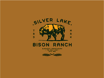 Silver Lake Bison Logo bison buffalo caribou creative farm laura prpich logo logotype ranch trademark vintage