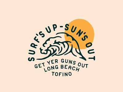 Surf's Up Tee Graphic badge beach branding caribou creative illustration laura prpich logo surf surfing tofino vancouver island vector waves