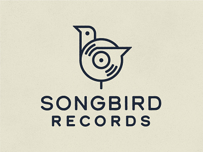 Songbird Records bird branding caribou creative laura prpich logo minimal monoline records vector vinyl