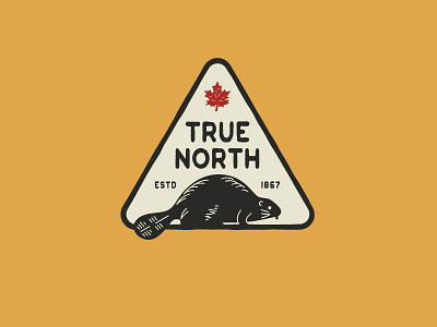 True North badge beaver canada caribou creative illustration laura prpich logo maple leaf vector