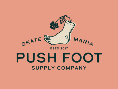 Push Foot branding caribou creative illustration laura prpich logo skateboard skateboarding vector