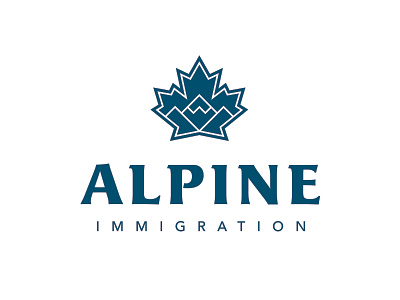 Alpine Immigration branding canada caribou creative laura prpich logo maple leaf minimal monoline mountains nature outdoors pnw vector