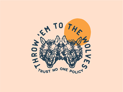 Throw 'em to the Wolves apparel branding caribou creative illustration laura prpich logo merch vector wolves