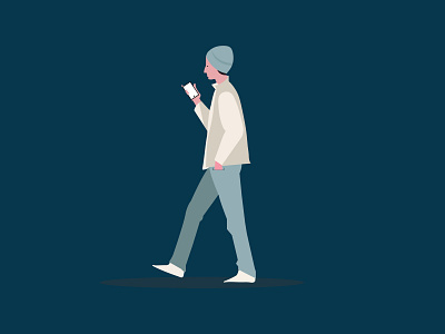 Walking Boy .... illustration vector