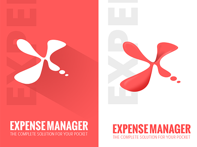 Expense Manager applogo flat logo longshadow material playstore red typography white