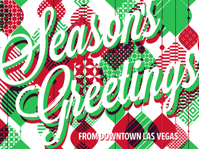 Seasons Greetings Postcard design holiday illustration layout postcard screenprint vector