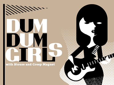 Dum Dum Girls Gigposter Revised design illustration layout poster screenprint vector