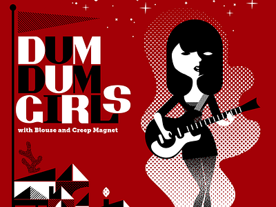 Dum Dum Girls Gigposter Revised 2 design illustration layout poster screenprint vector